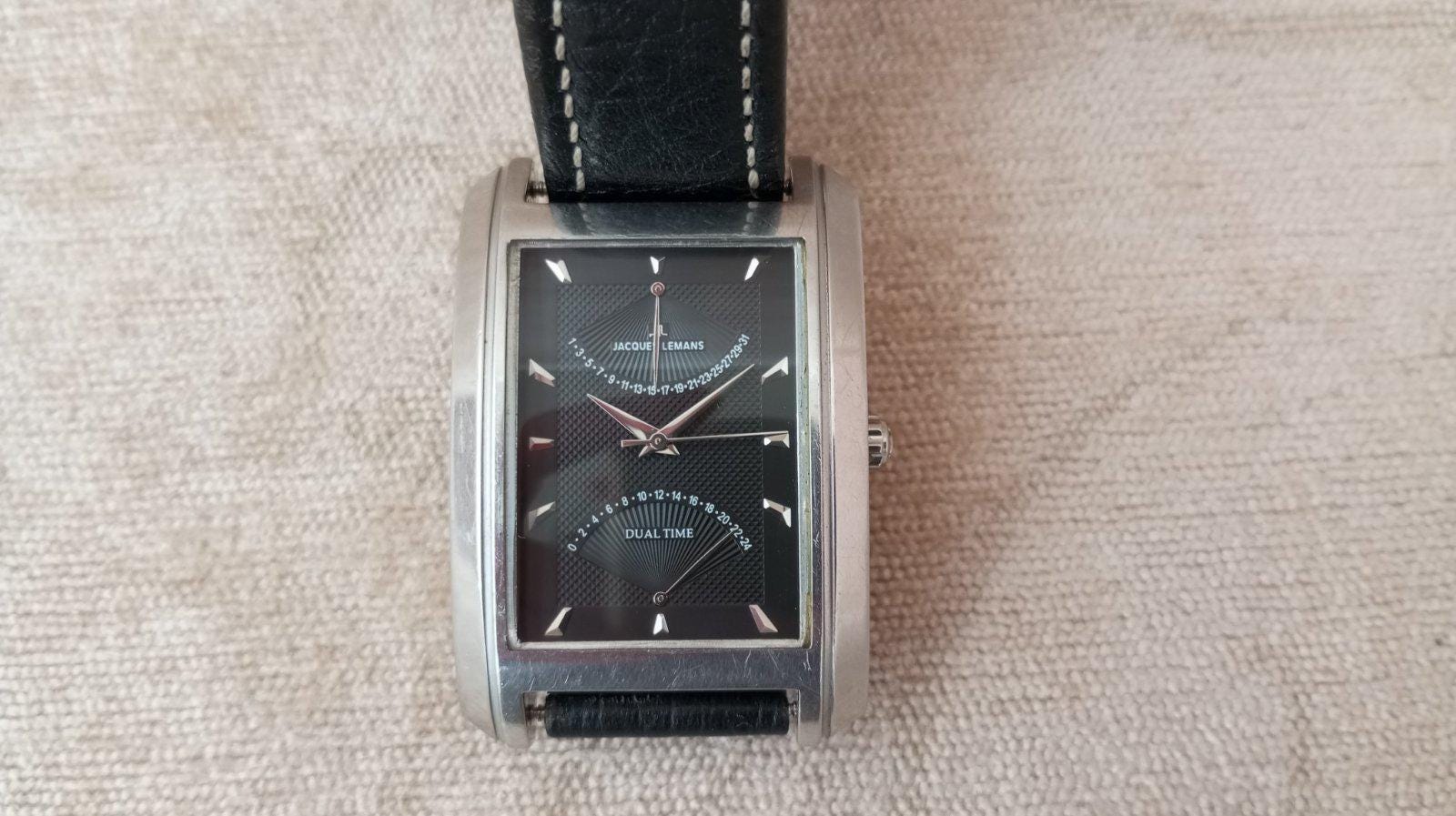 Jacques Lemans/classic. Format 1-1243. Dual Time. Stainless Steel