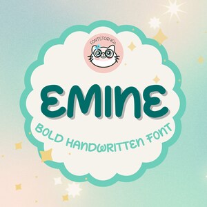 Decorative Font, cute font, hand drawn font, handwritten font, Valentine font , decoration font, groovy font, bold font, boho | Emine font