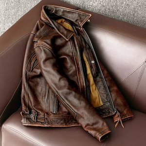 Men's Handmade Vintage Leather Jacket, A2 Bomber Jacket