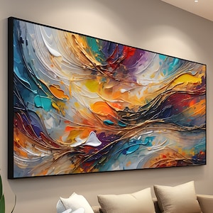 Colorful Abstract Art Print: Swirls and Textures, Modern Wall Decor (Digital Download)