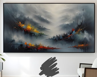 Lámina artística de paisaje abstracto brumoso: Decoración moderna para el hogar (descarga digital)