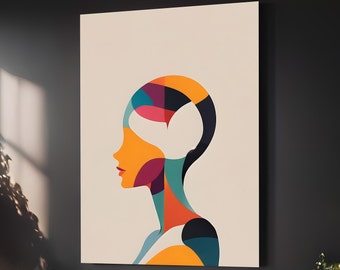 Impression d'art silhouette colorée : formes géométriques abstraites (téléchargement numérique)
