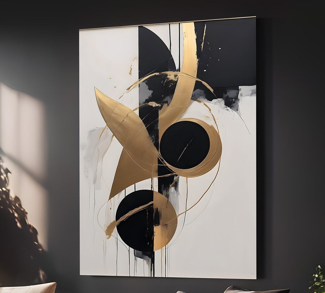 Elegant Gold and Black Abstract Digital Download - High-resolution ...