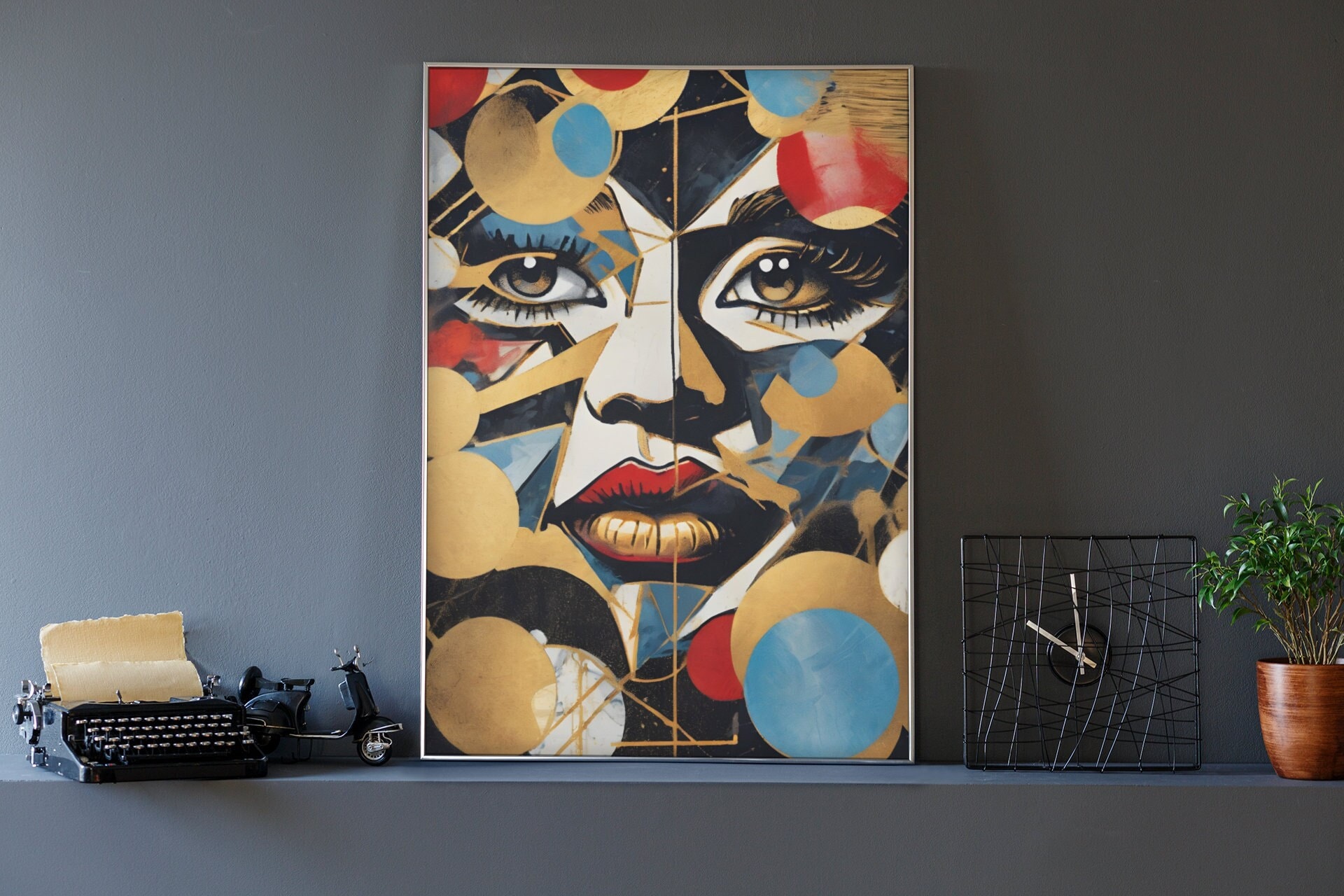 Abstract Woman Face Graffiti Art Print: Modern Urban Wall Decor