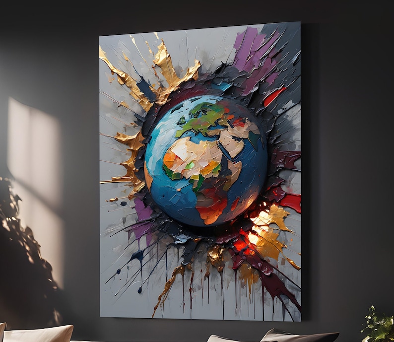 Abstract Earth Art Print: Gold Accent Painting (digital Download) - Etsy