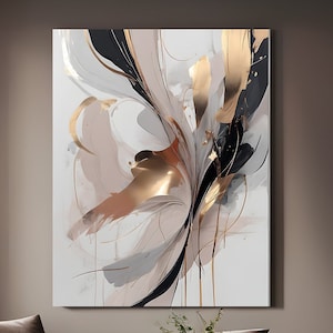 Gold and Black Abstract Art Print: Elegant Modern Decor (Digital Download)