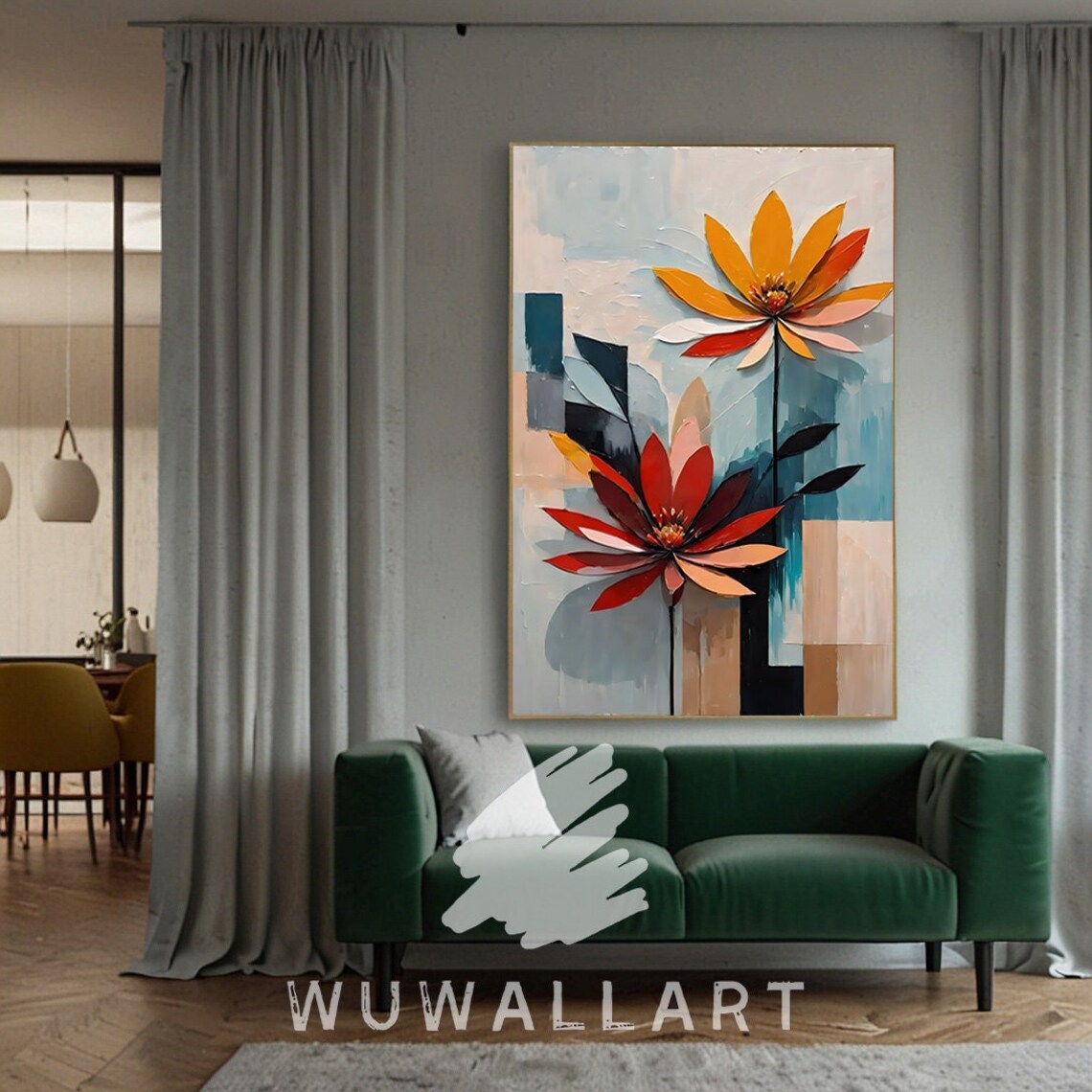 Illustration of Bold Geometric Art For Small Apartments