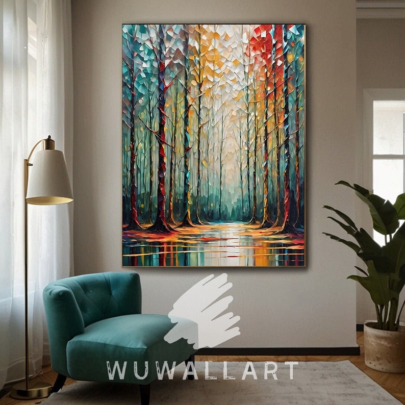 Picture Idea: Colorful Forest Abstract Art Digital Download Nature Inspired Wall