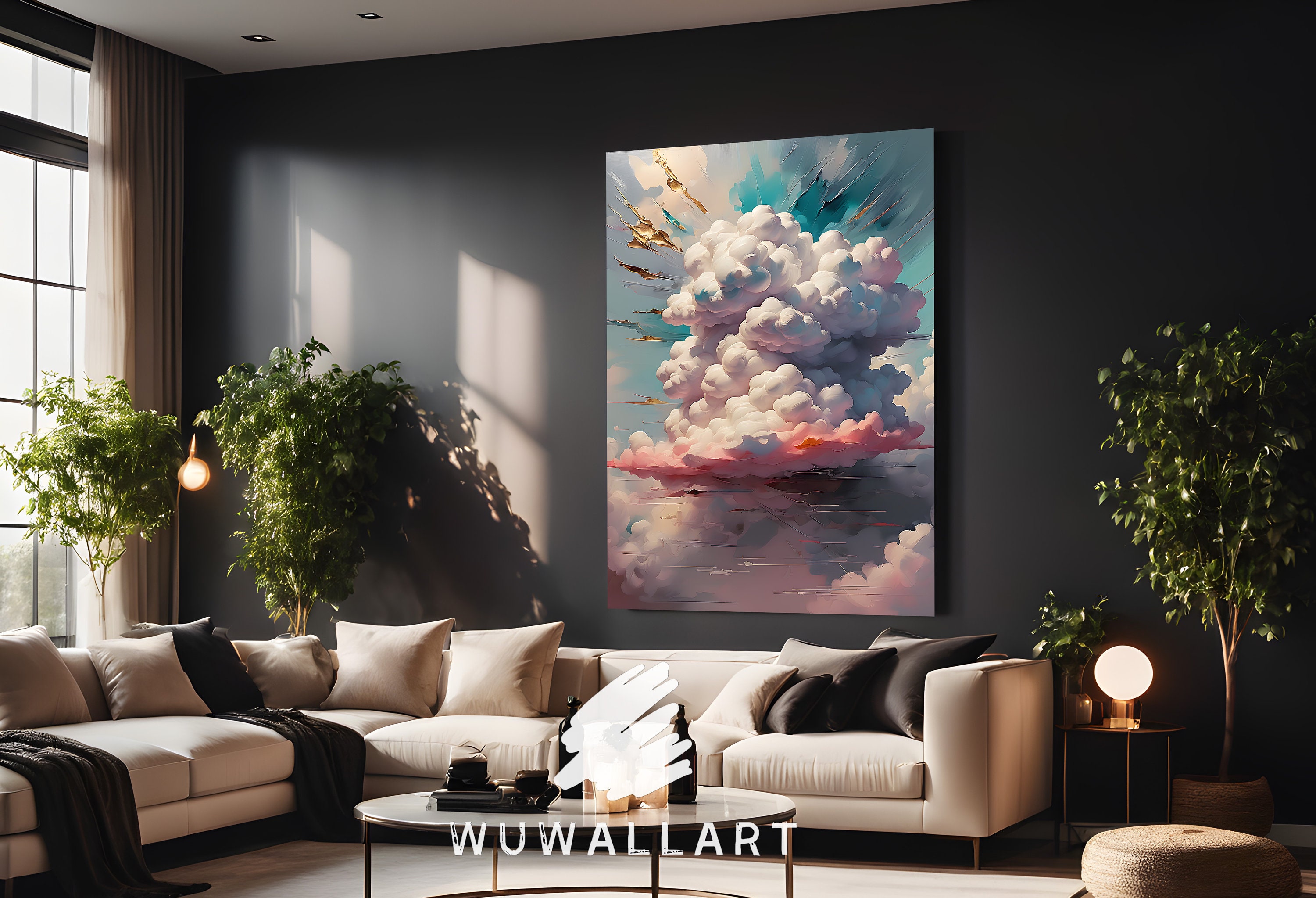 Dreamy Cloudscape Art Print | Digital Download | Abstract Sky Wall Art ...