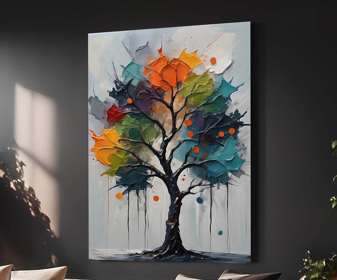 Abstract Tree Art Print: Colorful Modern Home Decor (digital Printable ...