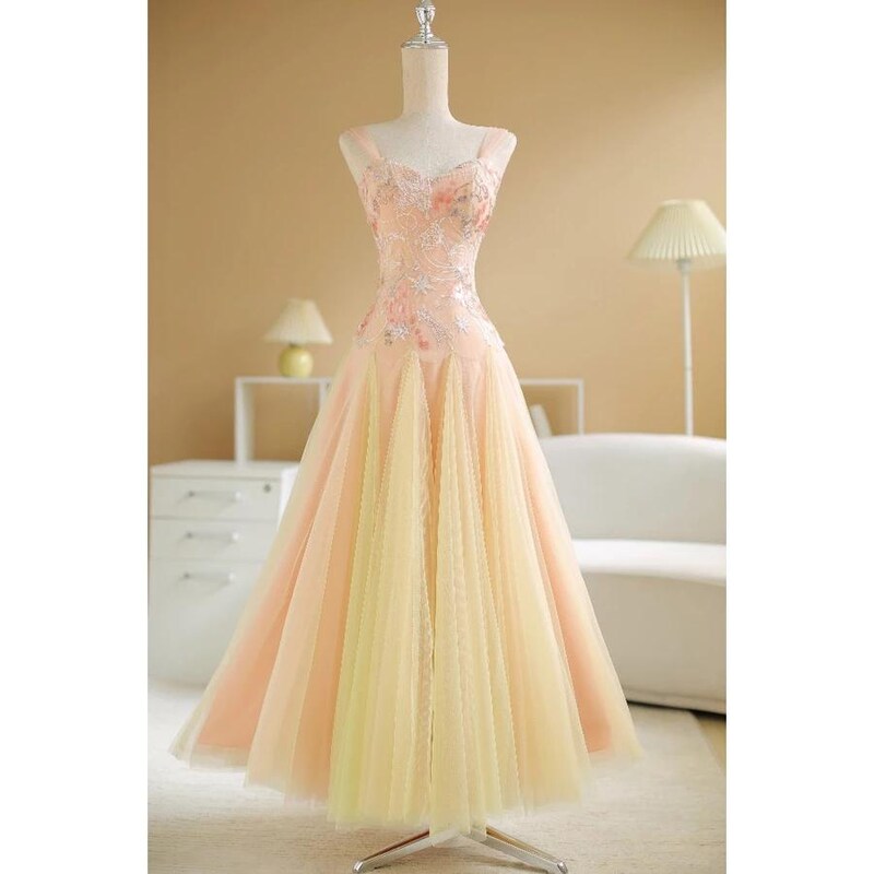 IS.U Floral Peach Tiered Dress main image 0