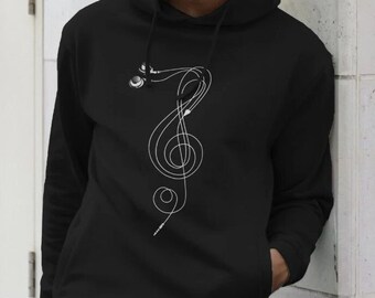 Earbud Clef men's pullover hoodie