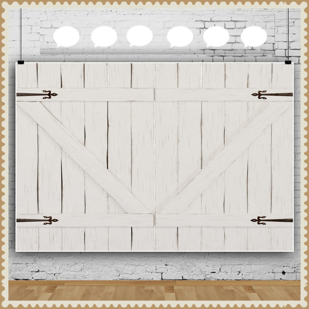 Wooden Door Backdrops Vinyl Backdrops for Wedding Kids Birthday Party