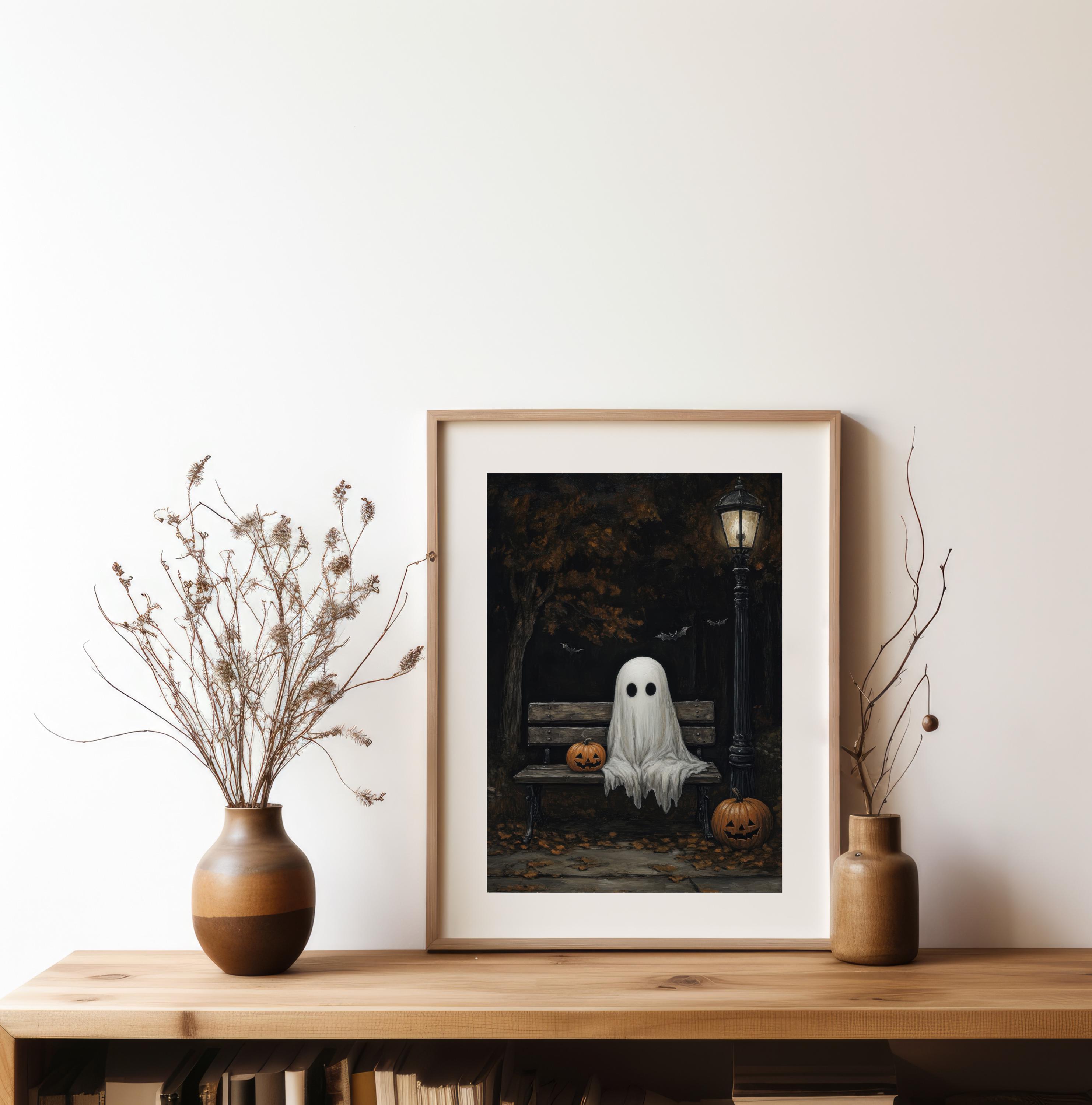 Halloween Ghost Art Print: Vintage Gothic Cottagecore Wall Decor - Etsy