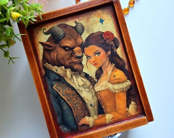 Beauty and the Beast Jewelry Box for Girls, Fairytale Keepsake Box, Belle Nursery Decor Gift