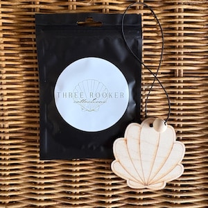 Wooden Sea Shell Car Freshener | Coastal Scent Diffuser
