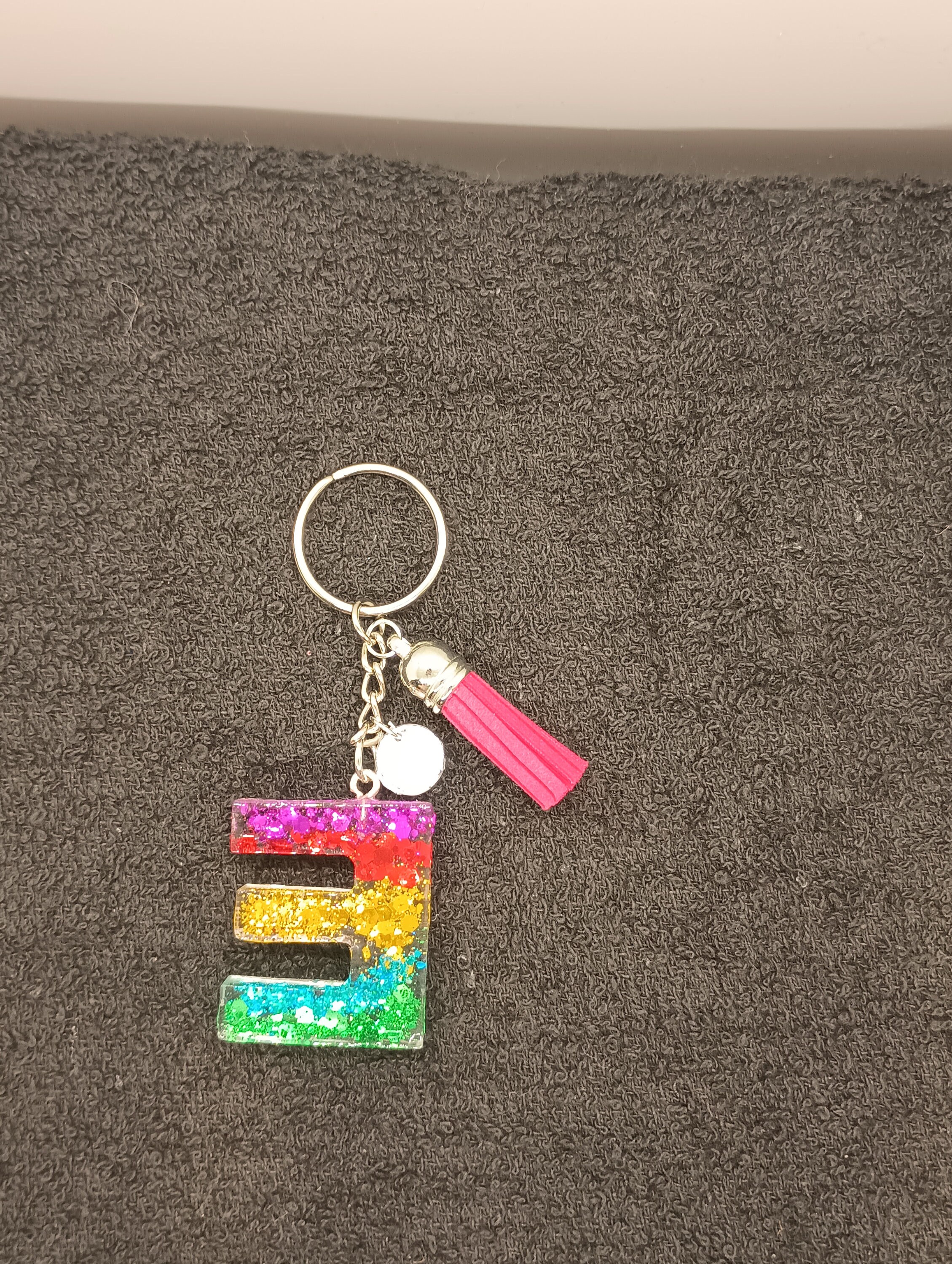 Rainbow Glitter Letter E Keychain - Etsy