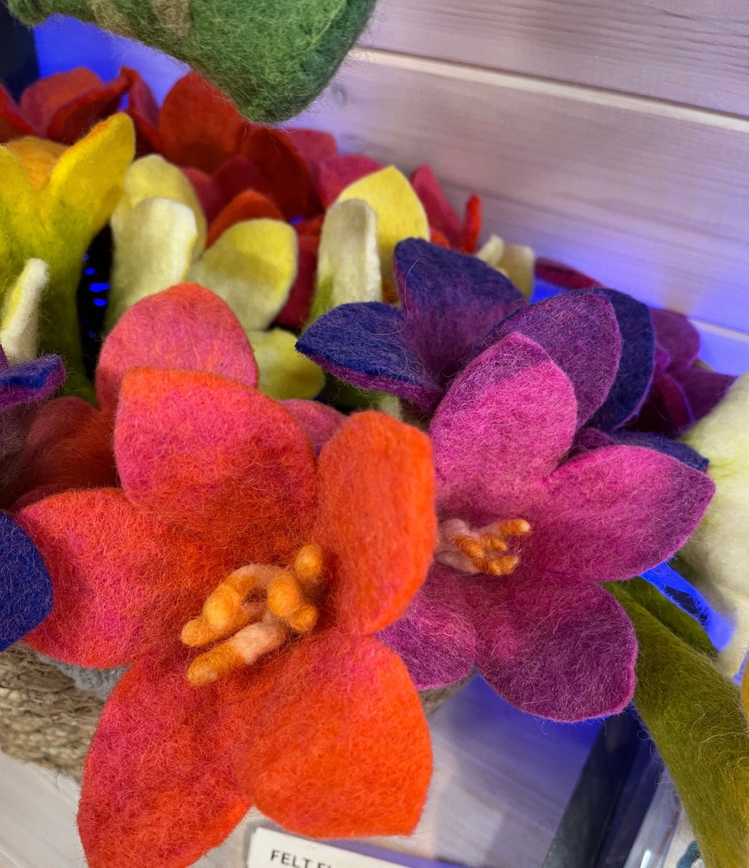 5 Hand Made Felt Flowers Etsy