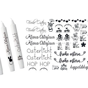 Candle tattoos water slide candles decorate Easter Easter bunny Hop Hop Easter greetings candle Easter sticker Easter bunny Easter gift decoration