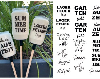 Garden torch candle tattoos for garden torches party favors tattoo foil, candle stickers, water slide foil, stickers, grave lights, colored PDF