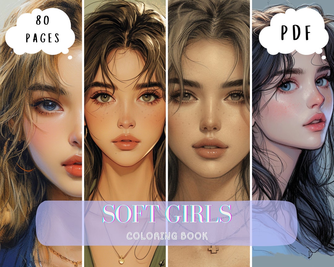 Soft Girls Aesthetic Coloring Book 80 Pages | Coloring Pages for Children and Adults | Instant ...