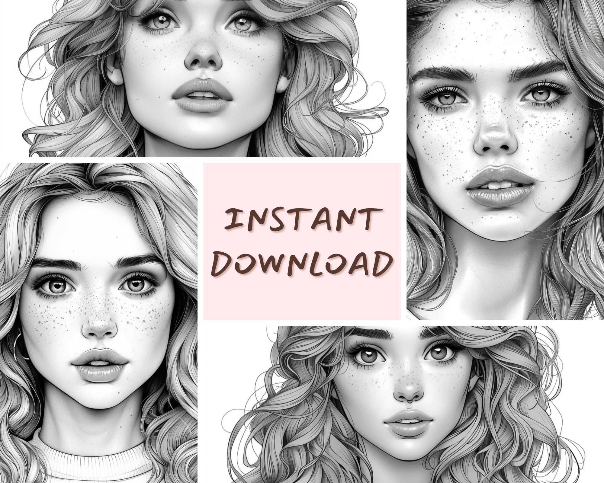 Slavic Aesthetic Girls Coloring Book 80 Pages Coloring Pages for