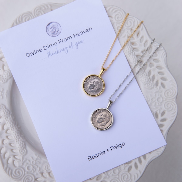 Divine Dime Custom Photo Necklace | Personalized Memorial Keepsake Pendant Necklace