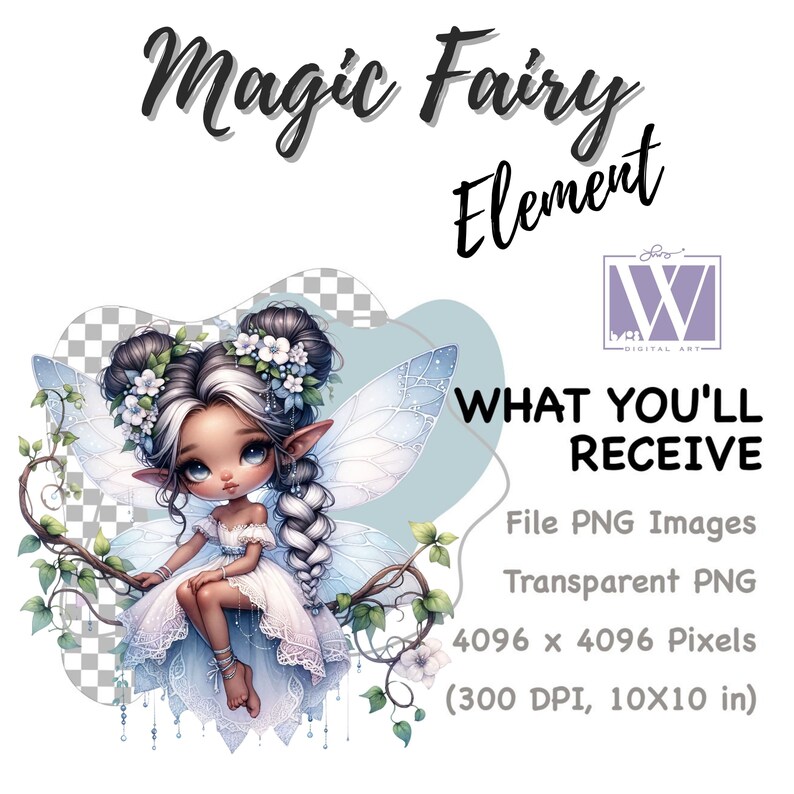 Hydrangea Fairy Clipart: Chibi Girl PNG Bundle (digital Download) - Etsy