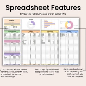 Simple Budget Planner Spreadsheet Monthly Budget for Google Sheets ...