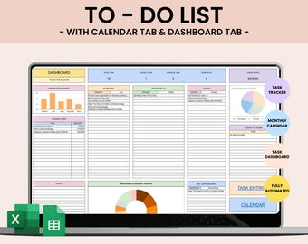 Daily, Weekly, Monthly To-do List Excel Template - Etsy