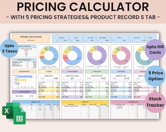 Pricing Calculator Spreadsheet Small Business Google Sheets Business Tracker Handmade Products Pricing Template Profit Margin Pricing Guide