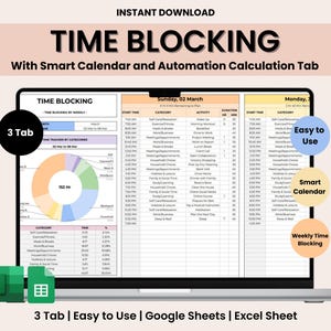 Weekly Time Blocking Planner Spreadsheet 24 Hour Weekly Schedule Tracker Time Management Template Time Block Organizer Tasks Google Sheets
