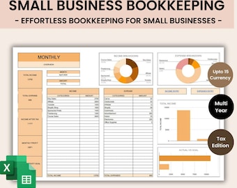 Small Business Bookkeeping Google Sheets Spreadsheet Bookkeeping Template Business Income Expense Tracker Tax Tracker Accounting Profit Loss