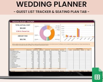 Wedding Planner Spreadsheet Wedding Budget Tracker Wedding Timeline Checklist Guest List Tracker Wedding Itinerary Seating Plan Wedding Gift