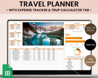 Travel Planner Digital Travel Planner for Travel Itinerary Digital Holiday Planner Holiday Travel Organizer Travel Budget Google Sheets