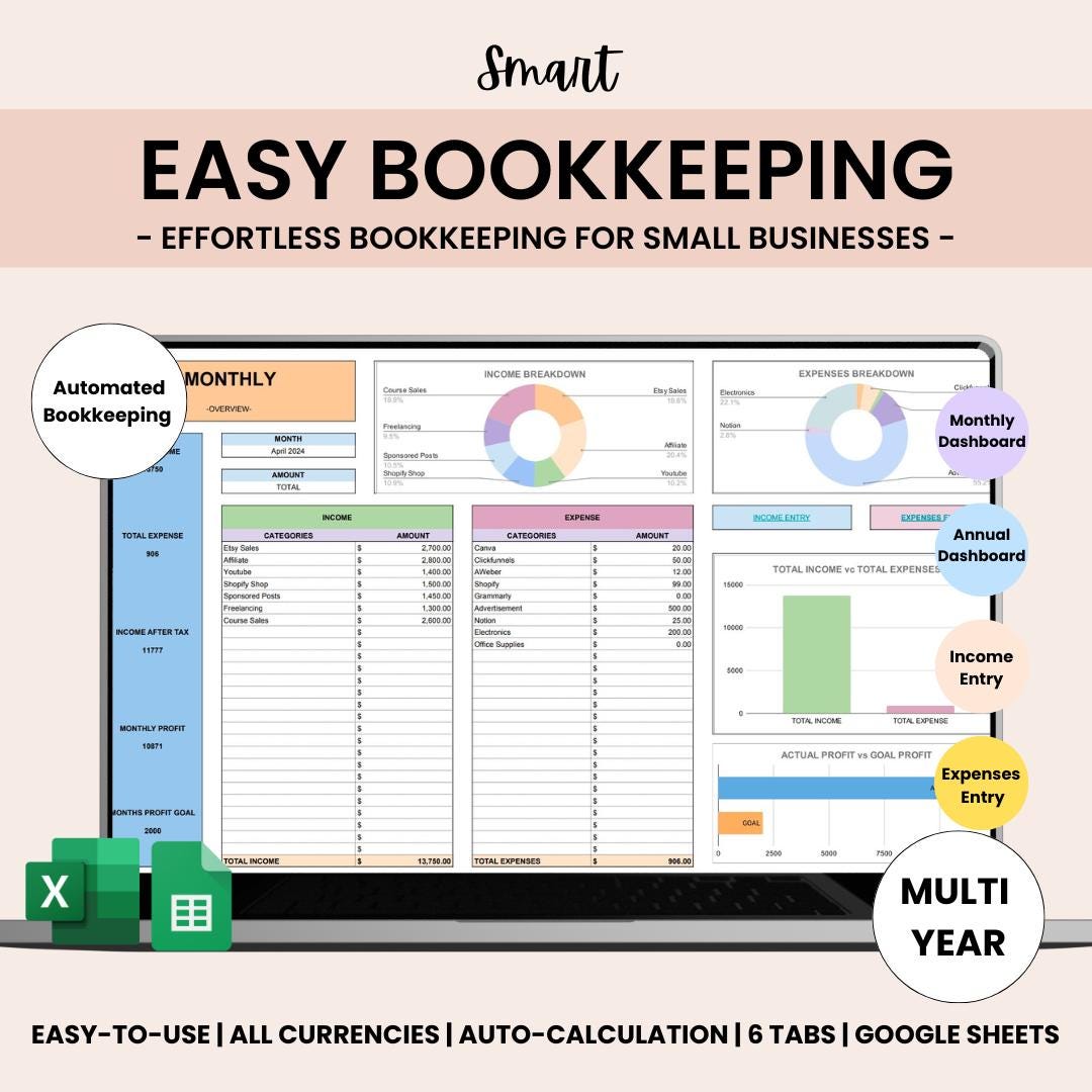 Small Business Bookkeeping Spreadsheet Google Sheets Bookkeeping ...
