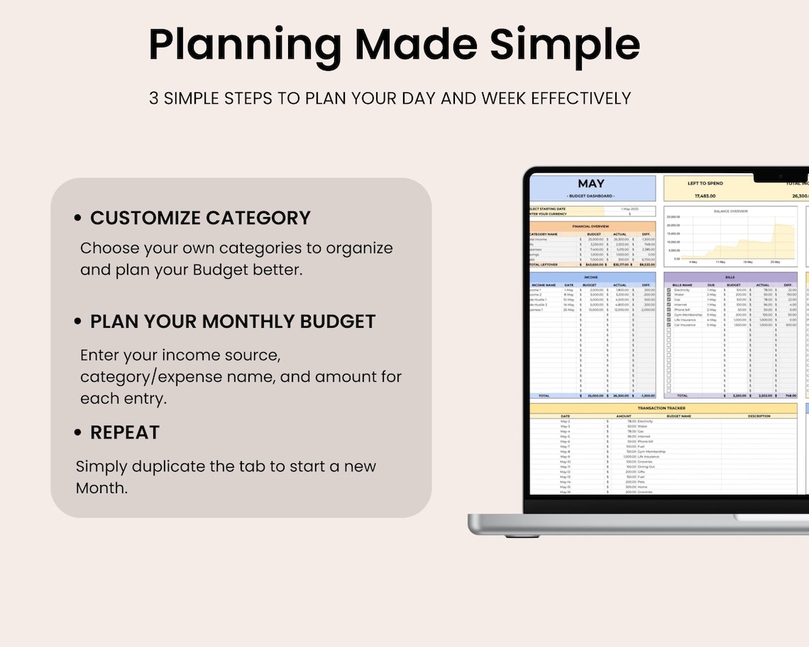 Ultimate Budget by Paycheck Google Sheets Spreadsheet Excel Monthly ...