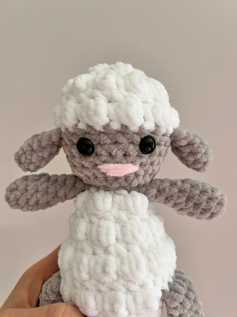 No sew crochet lamb pattern, farm crochet pattern, sheep crochet pattern, Easter lamb, crochet amigurumi pattern, image 5