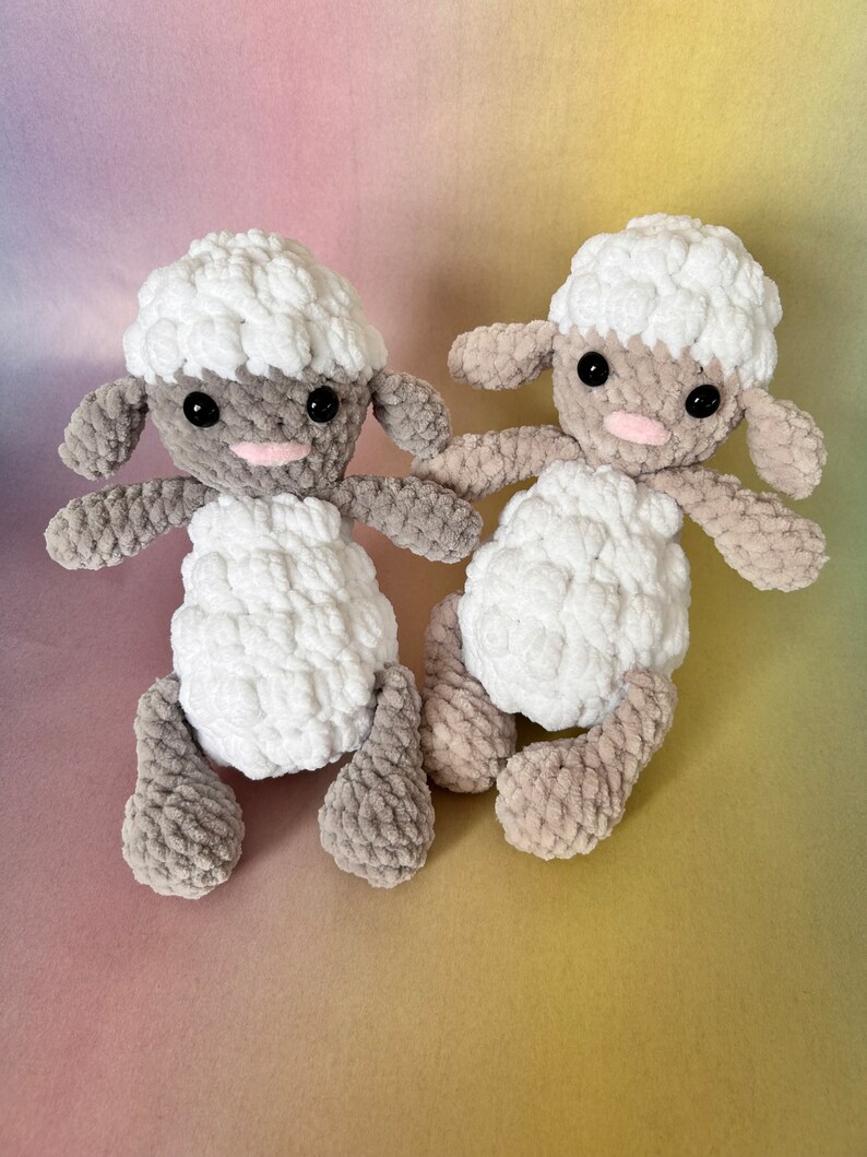 No sew crochet lamb pattern, farm crochet pattern, sheep crochet pattern, Easter lamb, crochet amigurumi pattern, image 3