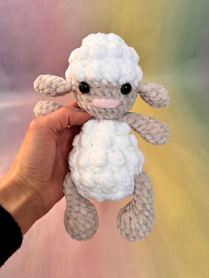 No sew crochet lamb pattern, farm crochet pattern, sheep crochet pattern, Easter lamb, crochet amigurumi pattern, image 9