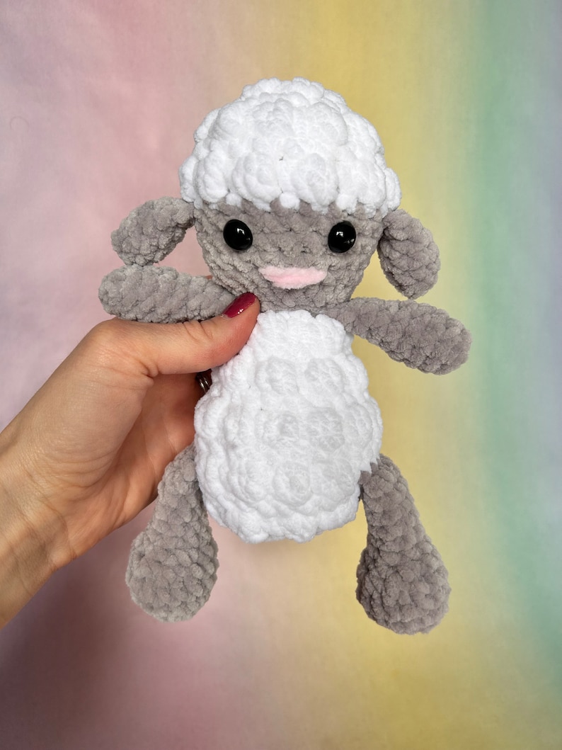 No sew crochet lamb pattern, farm crochet pattern, sheep crochet pattern, Easter lamb, crochet amigurumi pattern, image 2