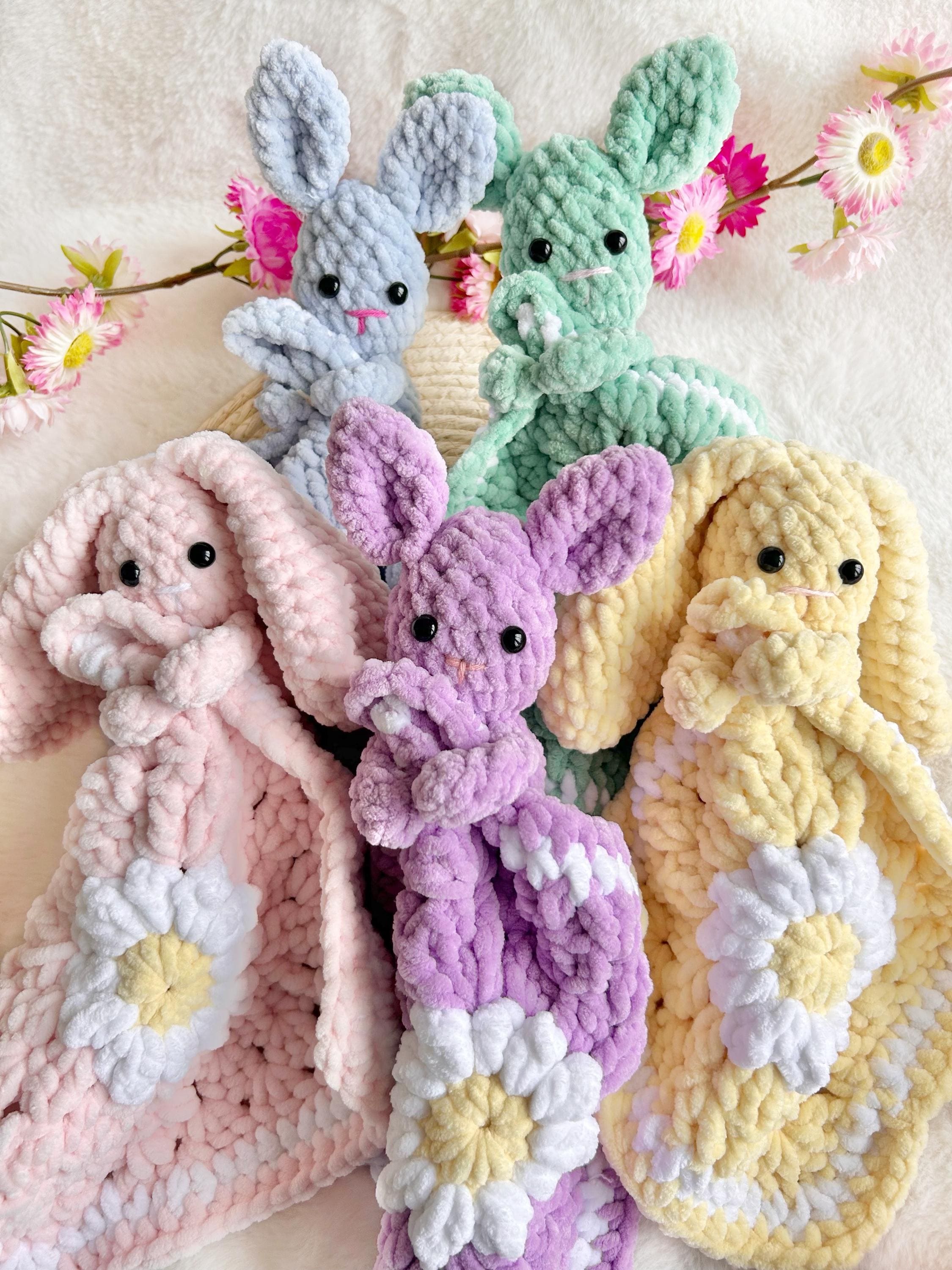 40 Bunny Lovey Crochet Patterns for Sweet Baby Gifts and Nursery Keepsakes 8 Bunny lovey blanket crochet