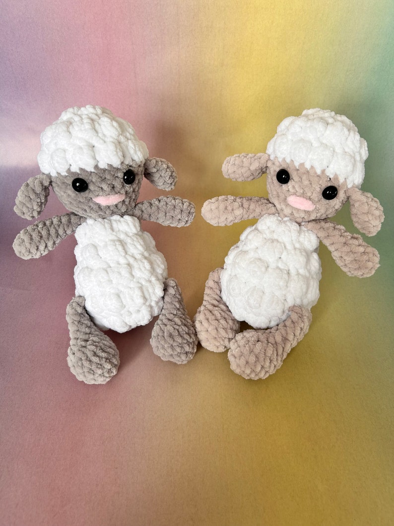 No sew crochet lamb pattern, farm crochet pattern, sheep crochet pattern, Easter lamb, crochet amigurumi pattern, image 6