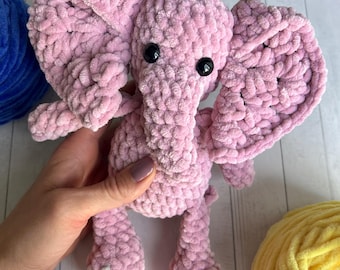 Elefant-Häkelanleitung: Plüschtier mit tiefem Schrittmuster (PDF-Häkelanleitung)