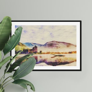 The Loch Ness Monster Illustration Framed & Mounted Print