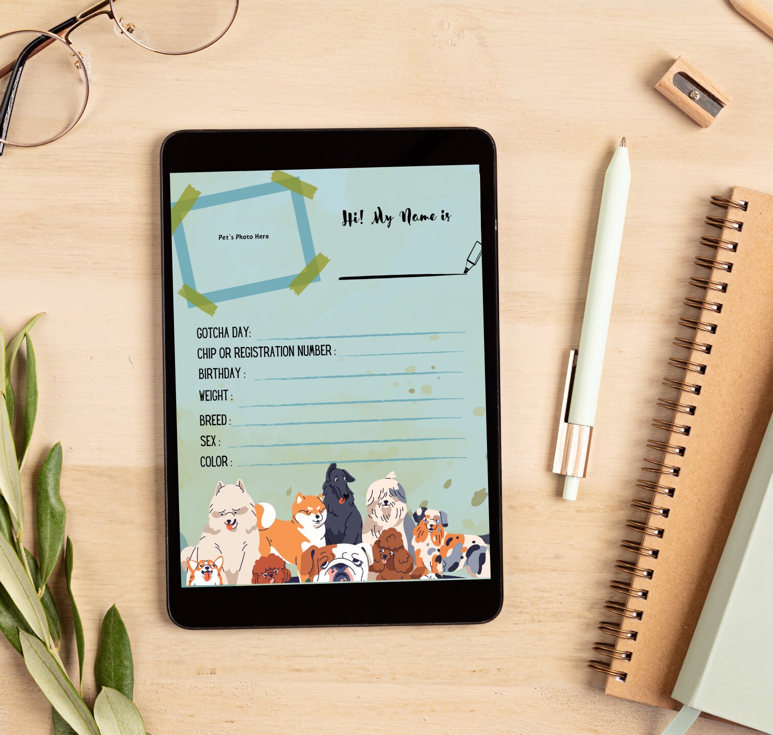 My Dog's Journal Dog Printable Dog Notebook Puppy Planner Mini Journal