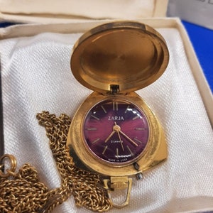 Vintage watch Zarya women's medallion, Mechanical USSR Soviet Wristwatch works