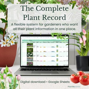 Compleet plantenoverzicht: invulbaar Google-tuinsysteem | Digitale sjabloon