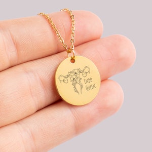 Innereien Halskette, personalisiertes Geschenk für Frau, Geschenk für Freundin, Gesundheit der Frauen, Gefäßdometriose Geschenk, niedlicher minimalistischer Schmuck. Bild 3