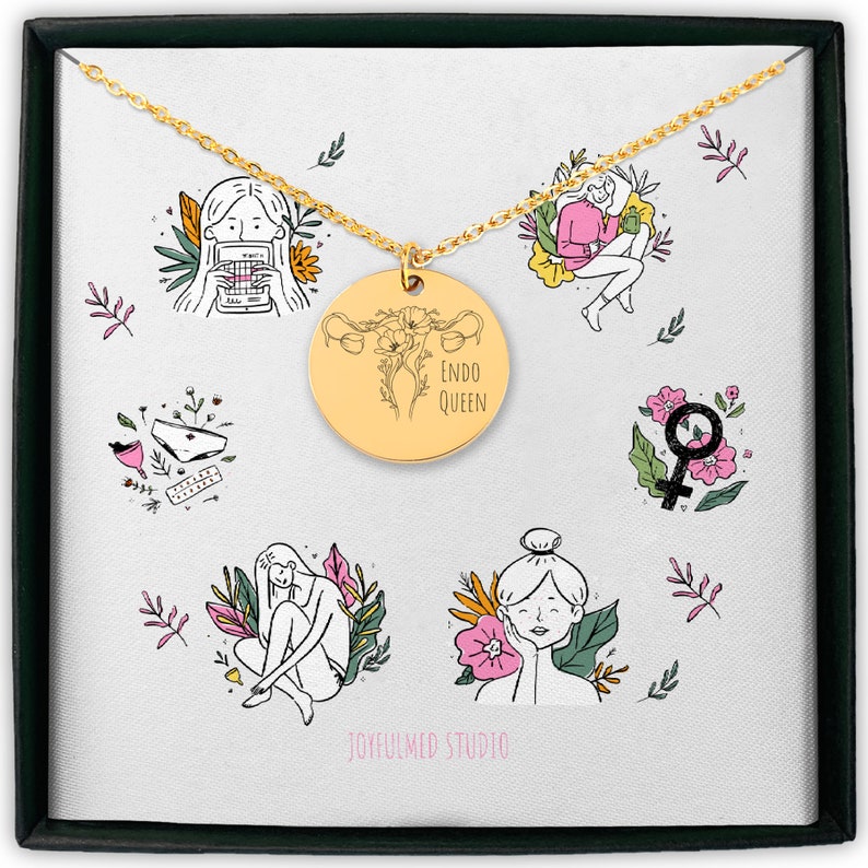 Innereien Halskette, personalisiertes Geschenk für Frau, Geschenk für Freundin, Gesundheit der Frauen, Gefäßdometriose Geschenk, niedlicher minimalistischer Schmuck. Bild 2